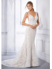 Enchanting Ivory Lace Open Back Wedding Dress Enchanting Ivory Lace Open Back Wedding Dress